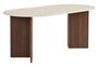 Nordure Mesa de Comedor Sablin en Travertino y Nogal Milán